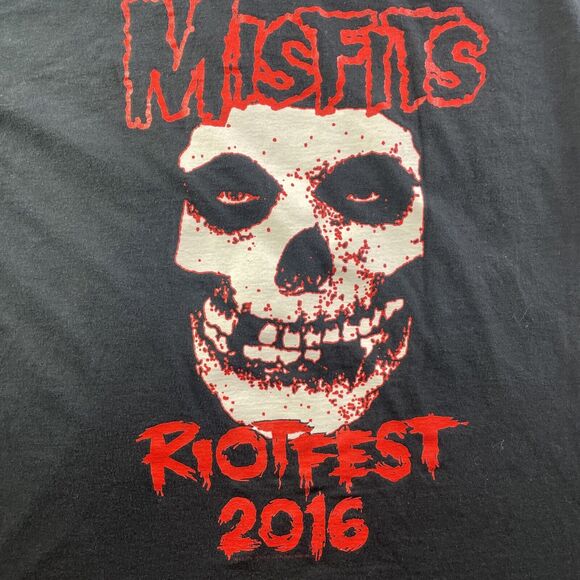 Misfits Shirt Womens 2XL Black Red White Riot Fest 2016 Concert Punk Rock Band - Picture 3 of 9